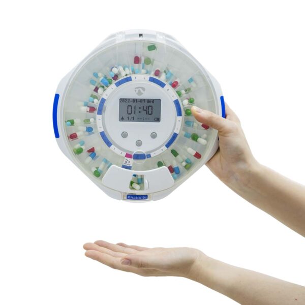 Nedis SmartLife Pill Dispenser | Wi-Fi | 28 Compartments | Number of alarmtimes: 9 Alarm Times Per Day | Beep / Light / Voice | LCD display | White - Image 5