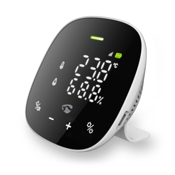 Nedis SmartLife Air Quality Monitor | Wi-Fi | Including display | Carbon Dioxide (CO2) / Humidity / Temperature | Androidƒ?› / IOS | Black / White - Image 6