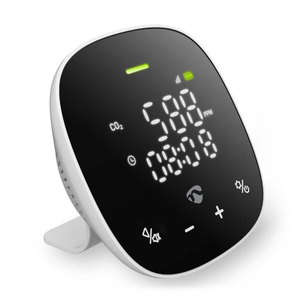 Nedis SmartLife Air Quality Monitor | Wi-Fi | Including display | Carbon Dioxide (CO2) / Humidity / Temperature | Androidƒ?› / IOS | Black / White - Image 7