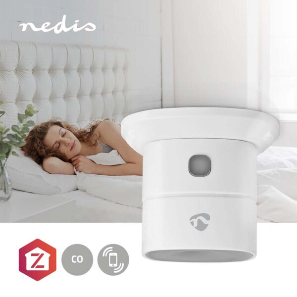 Nedis SmartLife CO Detector | Zigbee 3.0 | Battery Powered | Sensor life cycle: 10 year | EN 50291 | Androidƒ?› / IOS | With test button | 85 dB | White - Image 7