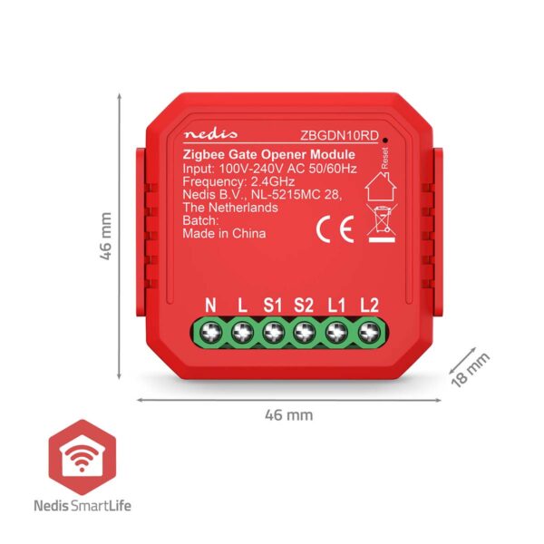 Nedis SmartLife Power Switch | Zigbee 3.0 | 2.5 W | Garage Door / Terminal Connection | App available for: Androidƒ?› / IOS - Image 8