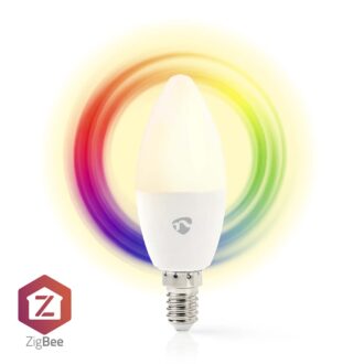 Nedis SmartLife Full Colour LED Bulb | Zigbee 3.0 | E14 | 470 lm | 4.9 W | RGB / Warm to Cool White | 220mm0 - 6500 K | Androidƒ?› / IOS | Candle | 1 pcs