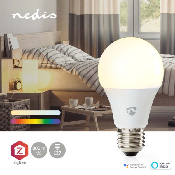 Nedis SmartLife Full Colour LED Bulb | Zigbee 3.0 | E27 | 806 lm | 9 W | RGB / Warm to Cool White | 220mm0 - 6500 K | Androidƒ?› / IOS | Bulb | 1 pcs - Image 4