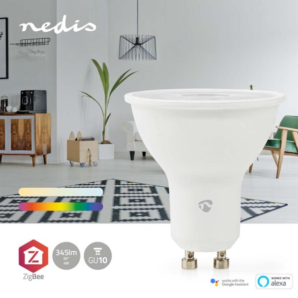 Nedis SmartLife Full Colour LED Bulb | Zigbee 3.0 | GU10 | 345 lm | 4.7 W | RGB / Warm to Cool White | 220mm0 - 6500 K | Androidƒ?› / IOS | Spot | 1 pcs - Image 5