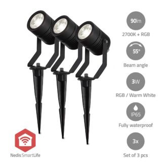 Nedis Smartlife Outdoor Light | 3 x 90 lm | Zigbee 3.0 | 3 x 3 W | RGB | 2700 K | Aluminium | Androidƒ?› / IOS