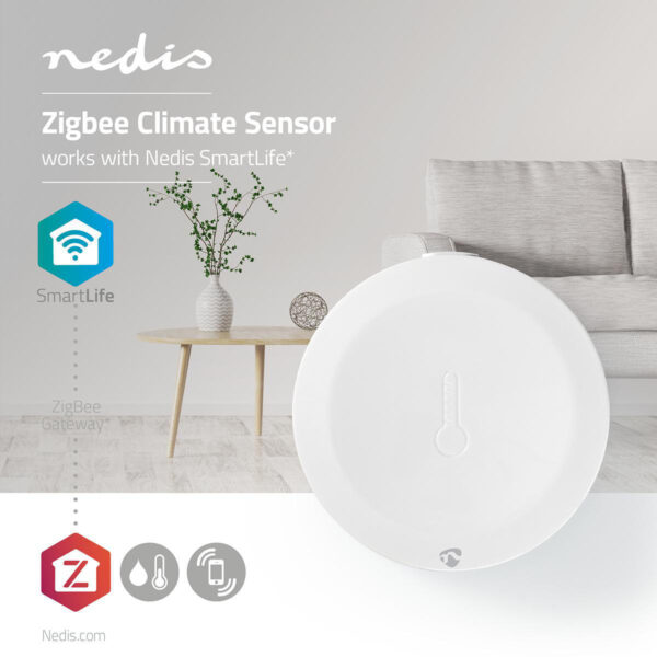 Nedis SmartLife Climate Sensor | Zigbee 3.0 | Battery Powered | Androidƒ?› / IOS | White - Image 7