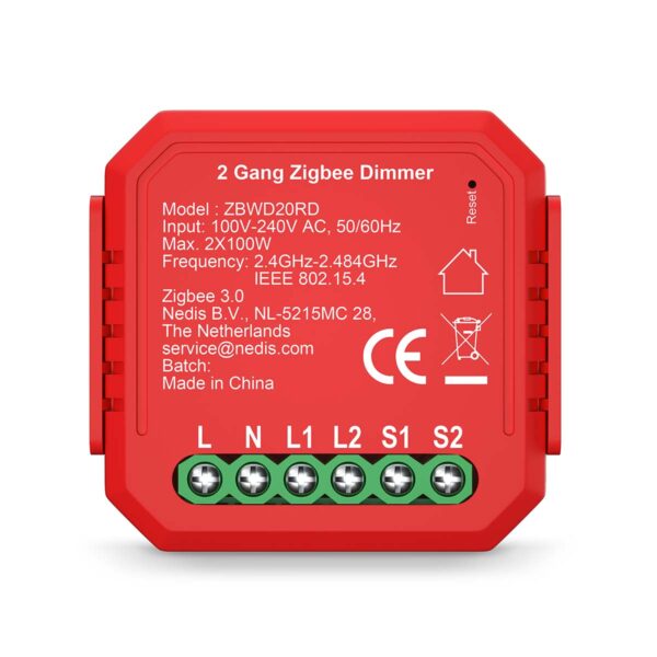 Nedis SmartLife Power Switch | Zigbee 3.0 | 2x100 W | Terminal Connection | App available for: Androidƒ?› / IOS - Image 2