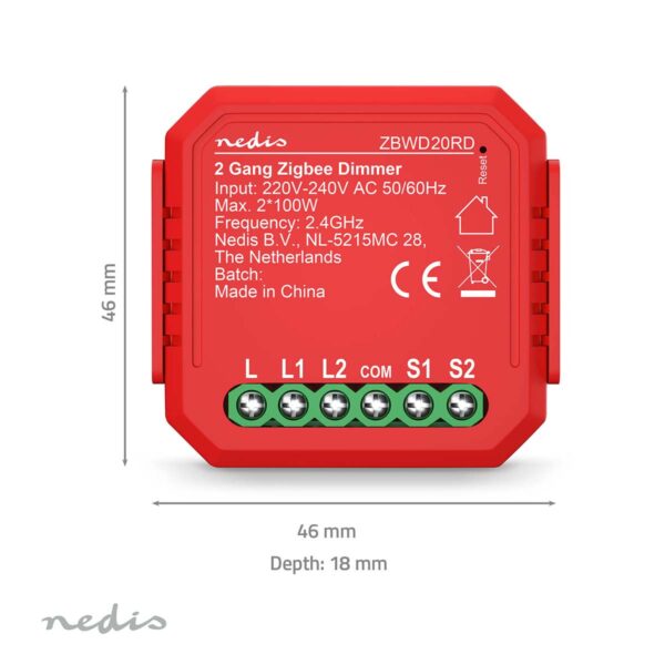 Nedis SmartLife Power Switch | Zigbee 3.0 | 2x100 W | Terminal Connection | App available for: Androidƒ?› / IOS - Image 5