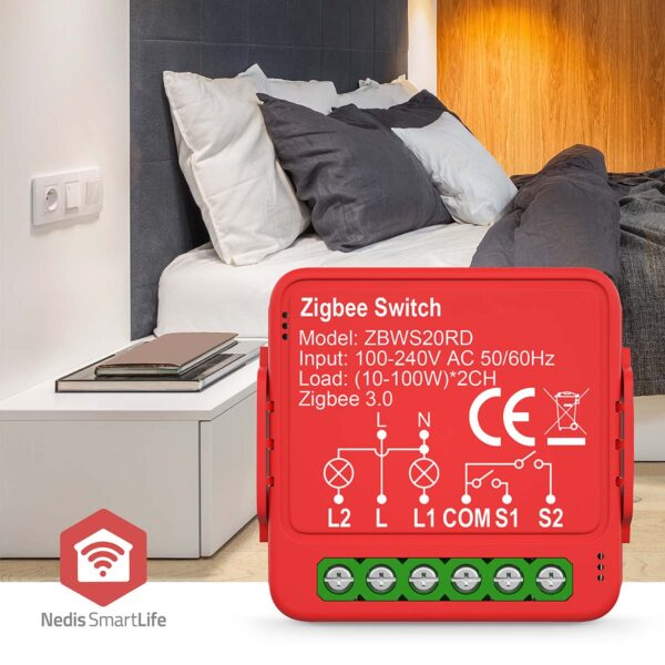 Nedis SmartLife Power Switch | Zigbee 3.0 | 2x100 W | Terminal Connection | App available for: Android / IOS - Image 4