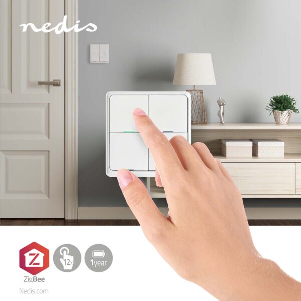 Nedis SmartLife Wall Switch | Zigbee 3.0 | Wall Mount | Androidƒ?› / IOS | Plastic | White - Image 9