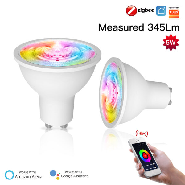 ZigBee GU10 Smart Sync Full Color LED Dimmable Party Light Bulbs RGBCCT 2200-6500K C+W 5W