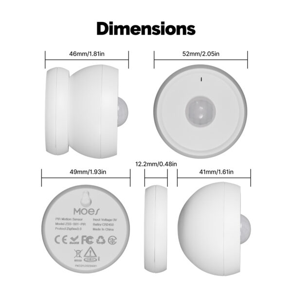 Zigbee Smart PIR Sensor Human Body Infrared Motion Detector With Magnetic Base - Image 6