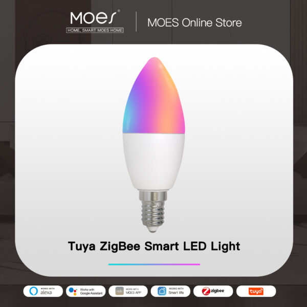 ZigBee Smart E14 Candle LED Light Candle Bulb 5W RGBCCT 2200-6500K Alexa Google Voice Control - Image 6