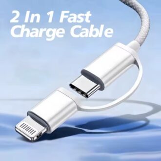 2 in 1 PD 60W Type C Cable For iPhone 16 15 Pro Samsung S23  USB Fast Charging Cord For iPhone 14 13 Data Wire