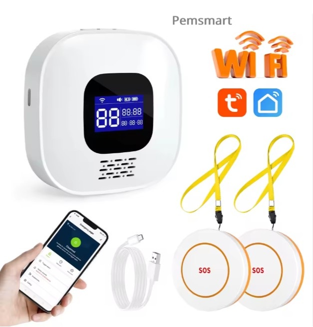 Pemsmart Tuya WiFi Emergency SOS Alarm System for Elderly – Caregiver Pager with RF433MHz (PST-CF206)