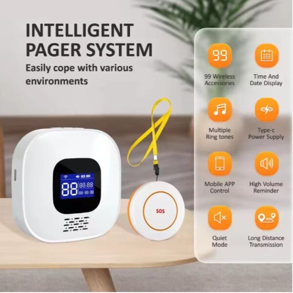 Pemsmart Tuya WiFi Emergency SOS Alarm System for Elderly – Caregiver Pager with RF433MHz (PST-CF206) - Image 2