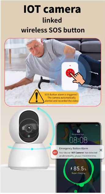 IOT 2 in 1 Pemsmart Home Alarm Security System Camera With Door/Window Sensor,Remote Control SOS Motion Detector - Image 4