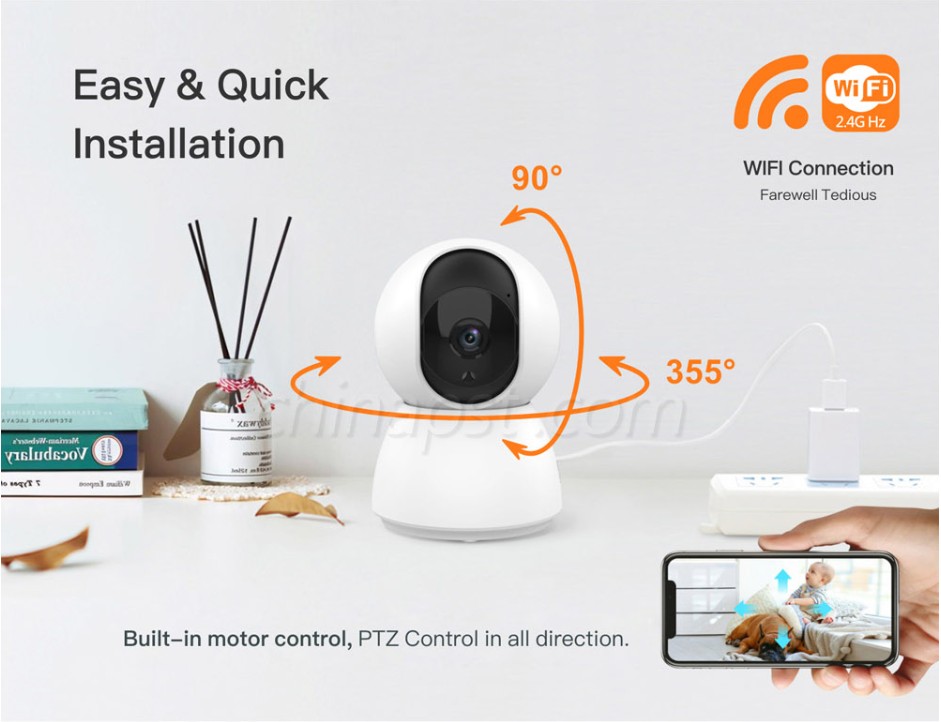 IOT 2 in 1 Pemsmart Home Alarm Security System Camera With Door/Window Sensor,Remote Control SOS Motion Detector