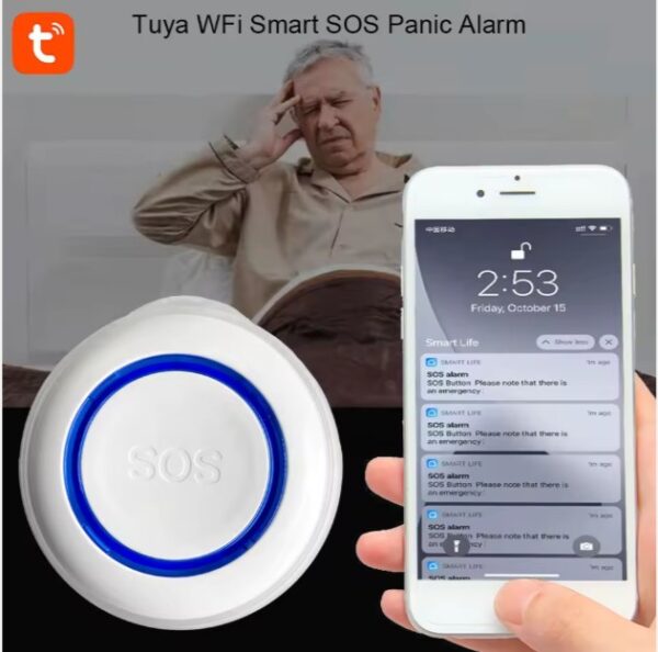 Pemsmart Tuya WiFi Smart SOS Emergency Panic Button with RF433MHz – Safety & Peace of Mind for the Elderly, Kids, and Families - Image 4