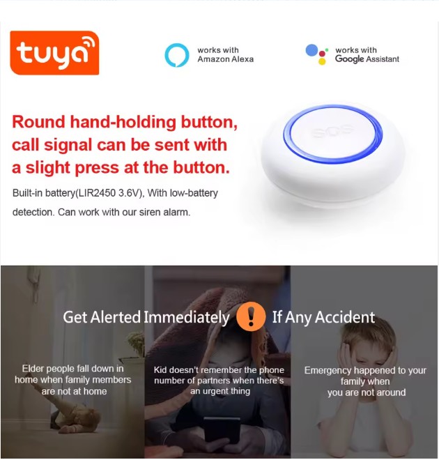 Pemsmart Tuya WiFi Smart SOS Emergency Panic Button with RF433MHz – Safety & Peace of Mind for the Elderly, Kids, and Families - Image 6