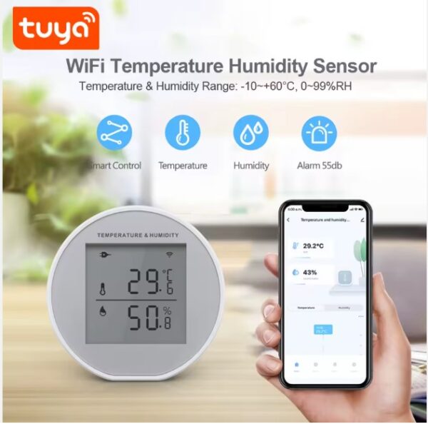 Pemsmart Tuya  WiFi & Zigbee Temperature and Humidity Sensor with LCD Display for real-time temperature and humidity monitoring - Image 3