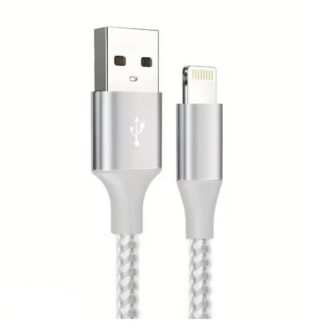 1M USB-A to Lightning MFi Certified Fast Charging Cable – Durable Grey Braided Design for iPhone & iPad