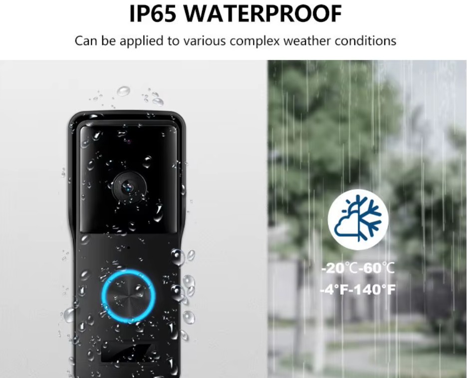 1080P Wireless Video Doorbell With Night Vision Light Chime Battery Tuya Smart DoorBell Camera Waterproof Work With Alexa Google - Image 6