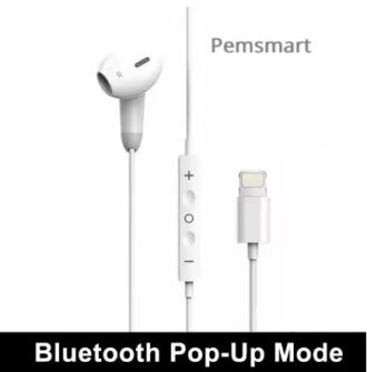 Pemsmart Wired Lightning Earphones for Apple iPhone – HiFi Sound with Built-in Microphone & Active Noise Cancelling